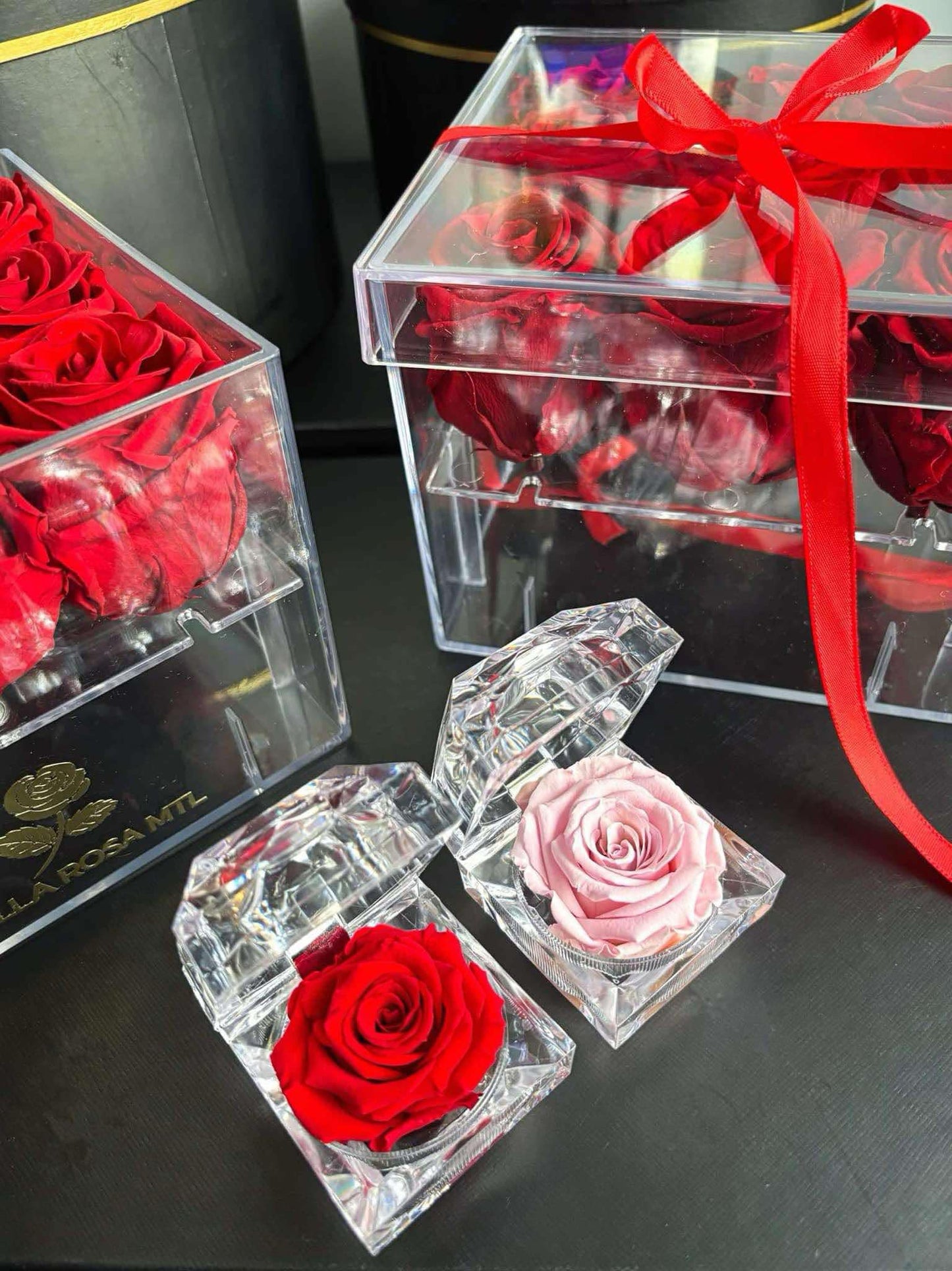 "Tiny Feelings" Red Preserved Rose