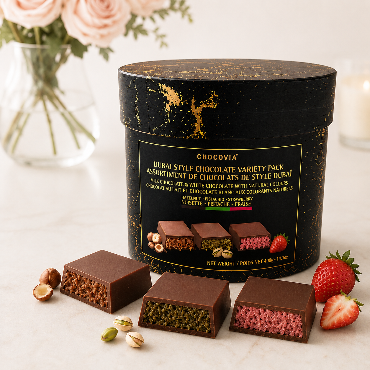Chocovia Dubai Style Assorted Chocolate Variety Pack 400g (Türkiye)