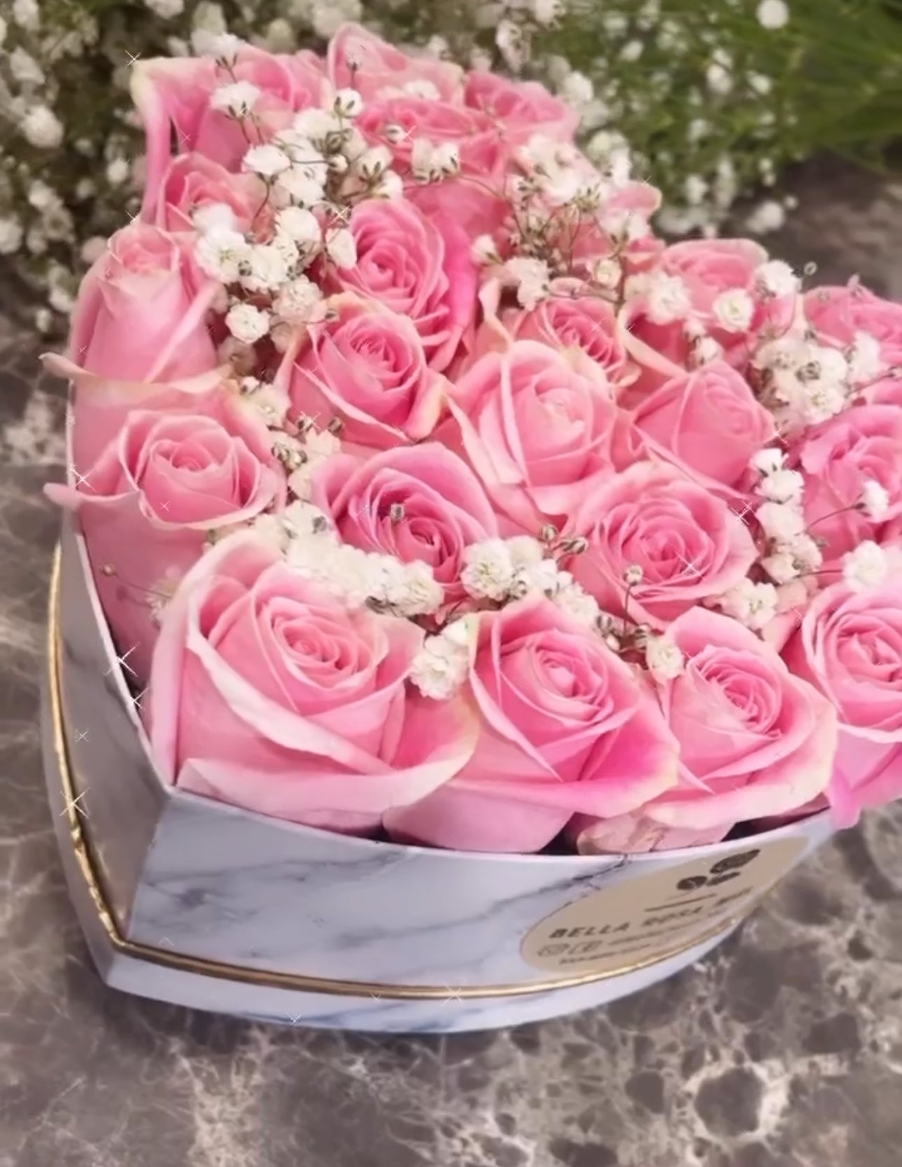 24 Roses in Heart Box