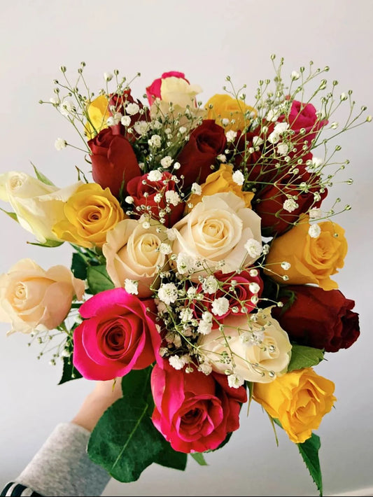 24 Multicolour Rose Bouquet