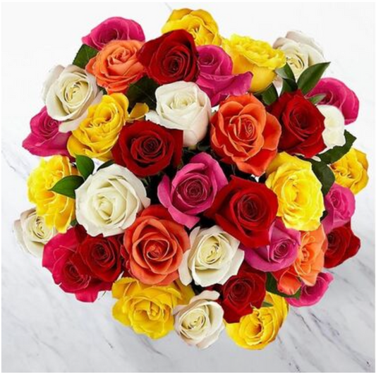 36 Multicolour Rose Bouquet