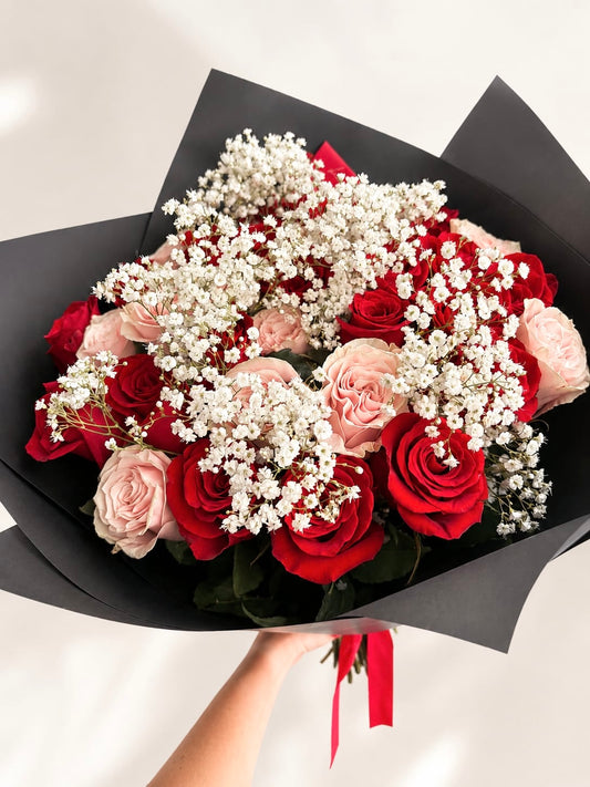 36 Red and Pink Rose Bouquet