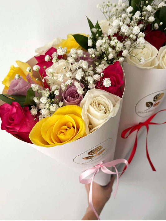 "Four-Real Crush" A mix of 4 Colour Rose Bouquet