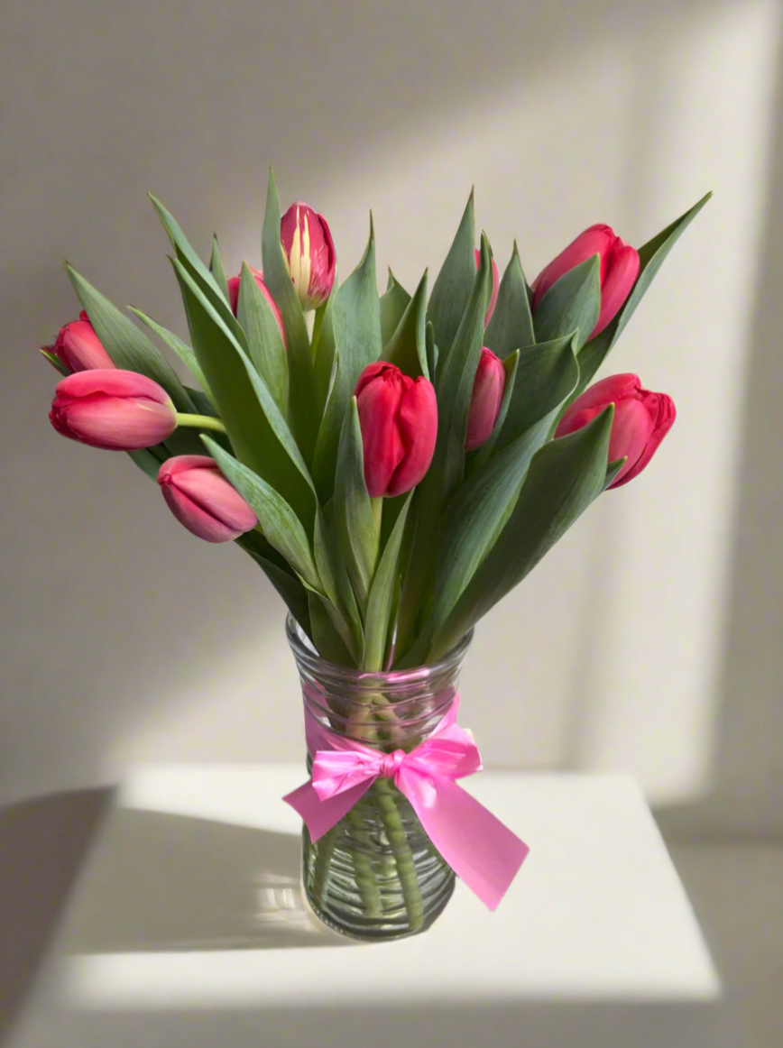 Pink Tulips in a Vase