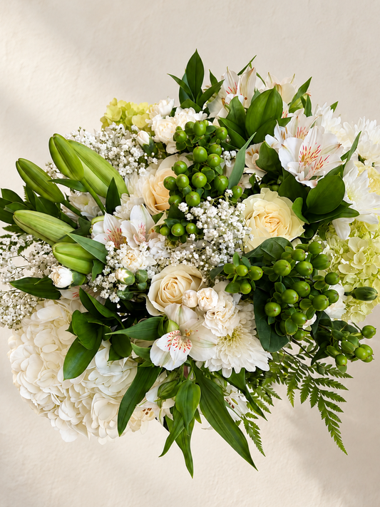 Serenity White Mixed Flower Bouquet