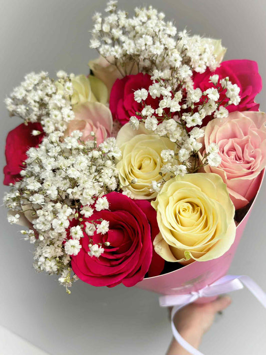 "Tutti-Frutti" White, Pink and Hot Pink